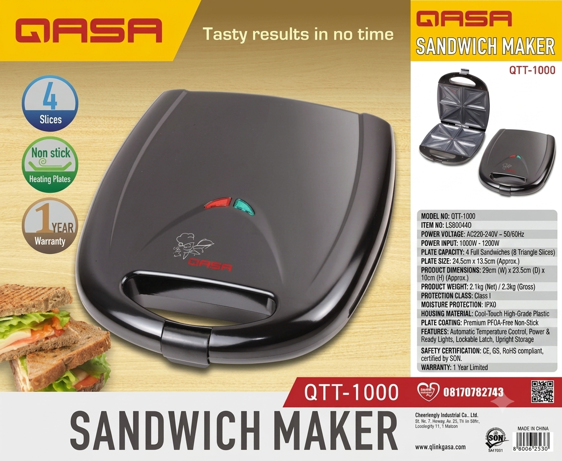 Qasa sandwich toaster
